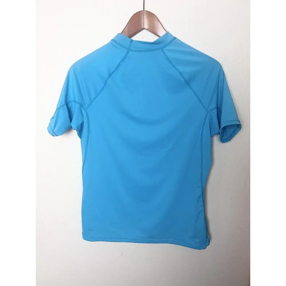 XCEL Rash Guard  Girls Sz 14 Blue Turquoise UPF 50 Premium Swim Shirt